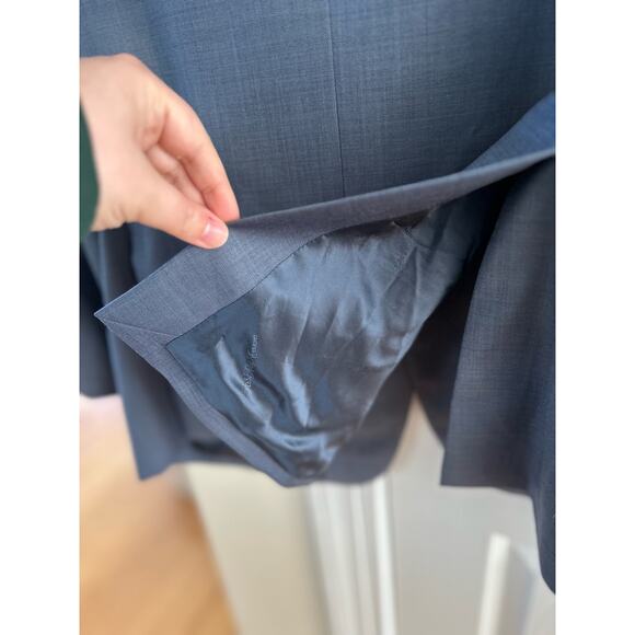 Ermenegildo Zegna x Saks Wool Steel Blue Slim fit Blazer 42L - Picture 3 of 9